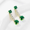 Women's Sweet Geometric Copper Zircon Earrings Simple Fashion Square And Round Stud Earrings