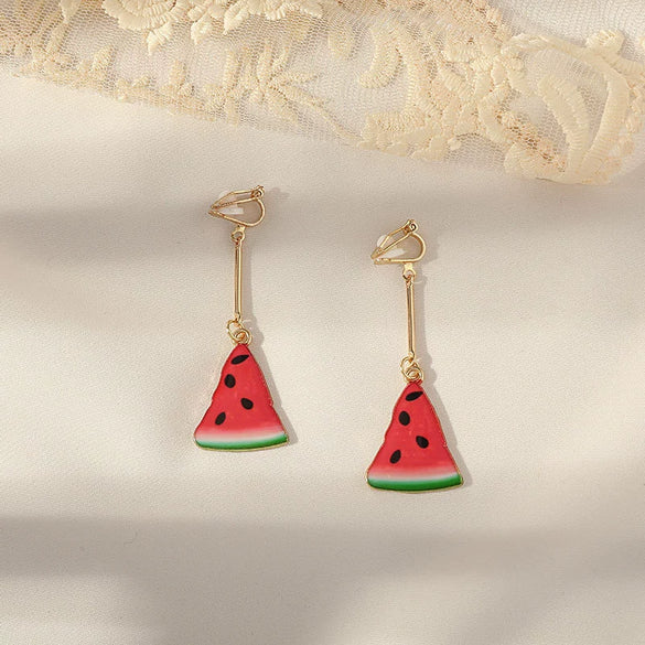 Women's Sweet Geometric Ear Clip Earrings Alloy Silver Plated Gold Plated Simple Long Electroplated Ear Jewelry