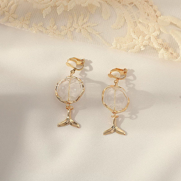 Women's Sweet Geometric Ear Clip Earrings Alloy Silver Plated Gold Plated Simple Long Electroplated Ear Jewelry