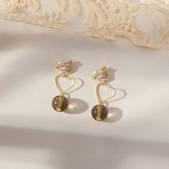 Women's Sweet Geometric Ear Clip Earrings Alloy Silver Plated Gold Plated Simple Long Electroplated Ear Jewelry