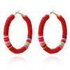 Women's Sweet Geometric Soft Pottery Cshaped Earrings With Electroplating