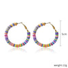 Women's Sweet Geometric Soft Pottery Cshaped Earrings With Electroplating