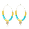 Women's Sweet Geometric Soft Pottery Cshaped Earrings With Electroplating