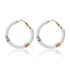 Women's Sweet Geometric Soft Pottery Cshaped Earrings With Electroplating