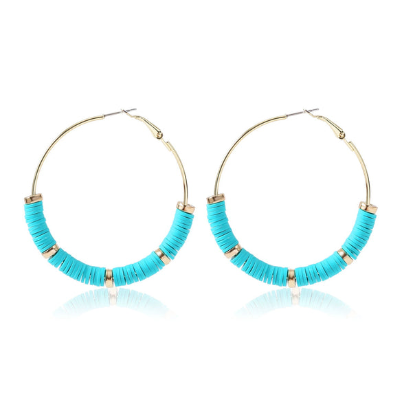 Women's Sweet Geometric Soft Pottery Cshaped Earrings With Electroplating