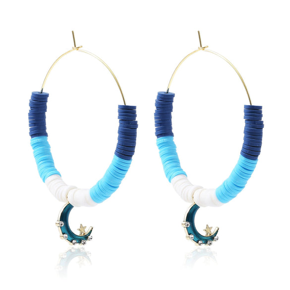 Women's Sweet Geometric Soft Pottery Cshaped Earrings With Electroplating