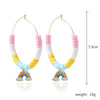 Women's Sweet Geometric Soft Pottery Cshaped Earrings With Electroplating