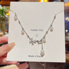 Women's Sweet Geometric Titanium Steel Pearl Set Necklace With Zircon Pendant And Cross Chain