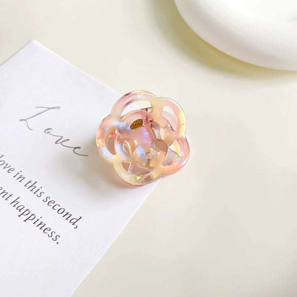 Women's Sweet Handmade Acetate Hollow Flower Hair Grab Clip