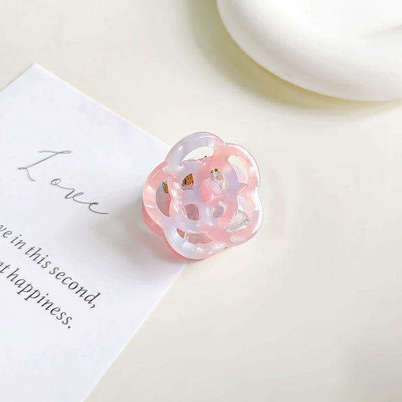Women's Sweet Handmade Acetate Hollow Flower Hair Grab Clip