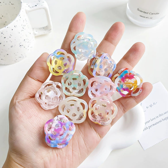 Women's Sweet Handmade Acetate Hollow Flower Hair Grab Clip