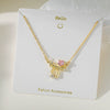 Women's Sweet Heart Shape Copper And Titanium Steel Pendant Necklace With Electroplating And Aurora Flash Color Zircon