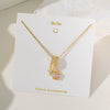 Women's Sweet Heart Shape Copper And Titanium Steel Pendant Necklace With Electroplating And Aurora Flash Color Zircon