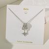 Women's Sweet Heart Shape Copper And Titanium Steel Pendant Necklace With Electroplating And Aurora Flash Color Zircon
