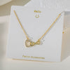 Women's Sweet Heart Shape Copper And Titanium Steel Pendant Necklace With Electroplating And Aurora Flash Color Zircon