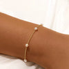 Women's Sweet Heart Shape Copper Bracelet With Inlaid Pearl Electroplated Casual Elegant Jewelry
