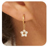 Women's Sweet Leaf Shaped Copper Stud Earrings With Zircon Electroplated Floral Fashion Jewelry