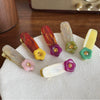 Women's Sweet Rhinestone Flower Acetic Acid Hair Clip Versatile Bangs Clip Set With Diamonds