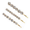 Women's Sweet Rhinestone Word Clip Hairpin Goldtone Metal Side Hair Clip With Diamond Embellishment Individually Wrapped