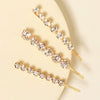 Women's Sweet Rhinestone Word Clip Hairpin Goldtone Metal Side Hair Clip With Diamond Embellishment Individually Wrapped