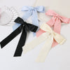 Women's Sweet Ribbon Bow Spring Clip Hairpin Handmade Cloth Hair Accessory