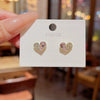Women's Sweet Style Alloy Heart Pattern Diamond Design Earrings