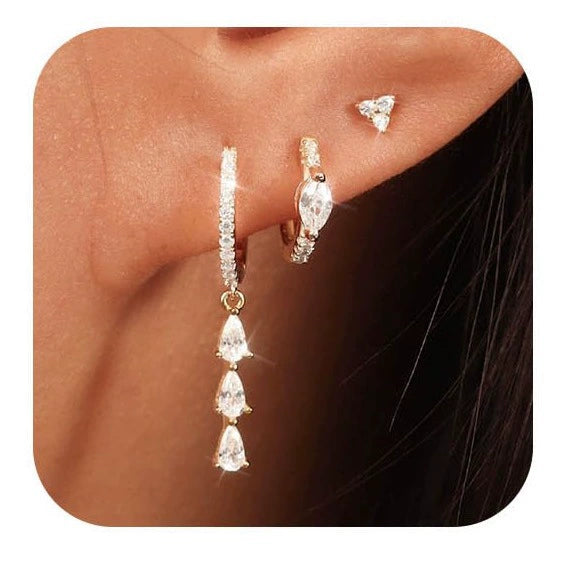 Women's Sweet Style Copper Flower Earrings With Electroplated Finish Fresh Simple Cute Floral Jewelry Gift