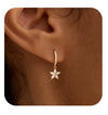 Women's Sweet Style Copper Flower Earrings With Electroplated Finish Fresh Simple Cute Floral Jewelry Gift