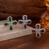 Women's Sweet Style S925 Sterling Silver Inlaid Crystal Four Leaf Flower Stud Earrings