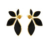 Women's Sweet Style Stainless Steel Enamel Flower Tassel Stud Earrings Half Flower Design With Dripping Glaze Finish