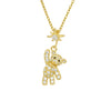 Women's Sweet Style Titanium Steel And Copper Necklace With Cute Bear Pendant Real Gold Plated For Allmatch Fashion