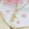 Women's Sweet Style Titanium Steel And Copper Necklace With Cute Bear Pendant Real Gold Plated For Allmatch Fashion