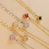 Women's Sweet Style Titanium Steel And Copper Necklace With Fourleaf Clover Pattern And Real Gold Plating Treatment