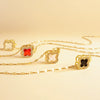 Women's Sweet Style Titanium Steel And Copper Necklace With Fourleaf Clover Pattern And Real Gold Plating Treatment