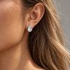 Women's Teardrop Geometric Zircon Earrings In Stainless Steel With Titanium Steel Posts And Pvd Gold Plating