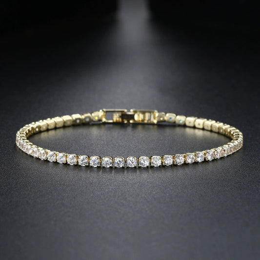 Women's Tennis Bracelet Copper Goldplated Geometric Style Jewelry