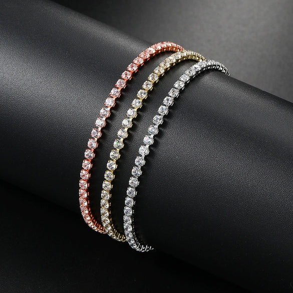 Women's Tennis Bracelet Copper Goldplated Geometric Style Jewelry