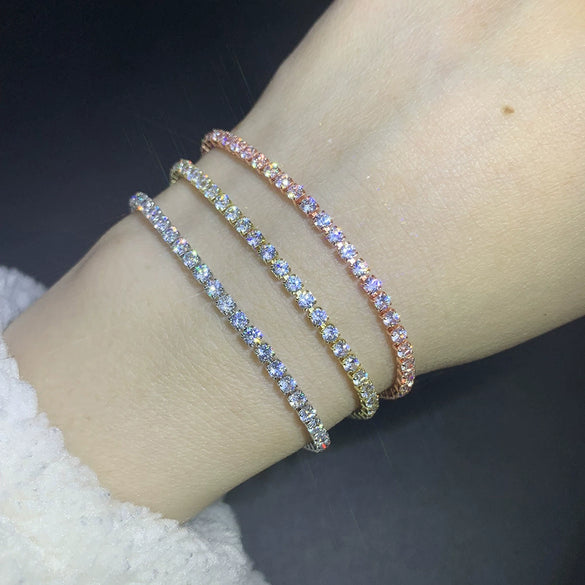 Women's Tennis Bracelet Copper Goldplated Geometric Style Jewelry
