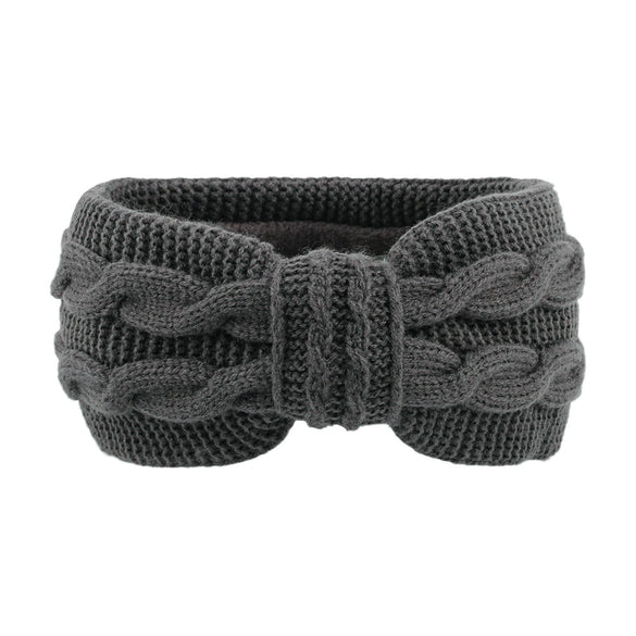 Women's Thickened Velvet Wool Bow Headband Earwarming Autumn Winter Hair Accessory
