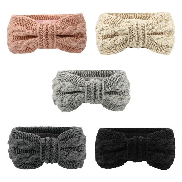 Women's Thickened Velvet Wool Bow Headband Earwarming Autumn Winter Hair Accessory