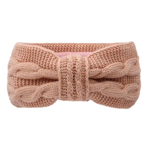 Women's Thickened Velvet Wool Bow Headband Earwarming Autumn Winter Hair Accessory