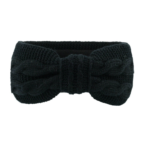 Women's Thickened Velvet Wool Bow Headband Earwarming Autumn Winter Hair Accessory