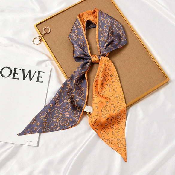 Women's Thin Long Narrow Polyester Printed Decorative Scarf Elegant All Match Fashion Neck Scarf For Spring Summer