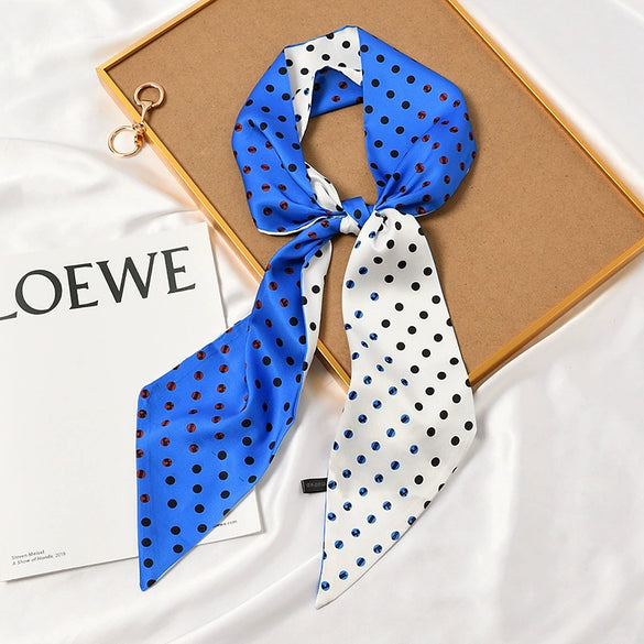 Women's Thin Long Narrow Polyester Printed Decorative Scarf Elegant All Match Fashion Neck Scarf For Spring Summer