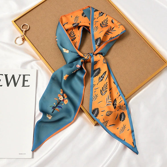 Women's Thin Long Narrow Polyester Printed Decorative Scarf Elegant All Match Fashion Neck Scarf For Spring Summer