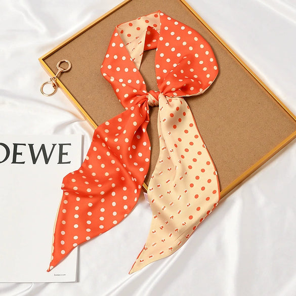 Women's Thin Long Narrow Polyester Printed Decorative Scarf Elegant All Match Fashion Neck Scarf For Spring Summer