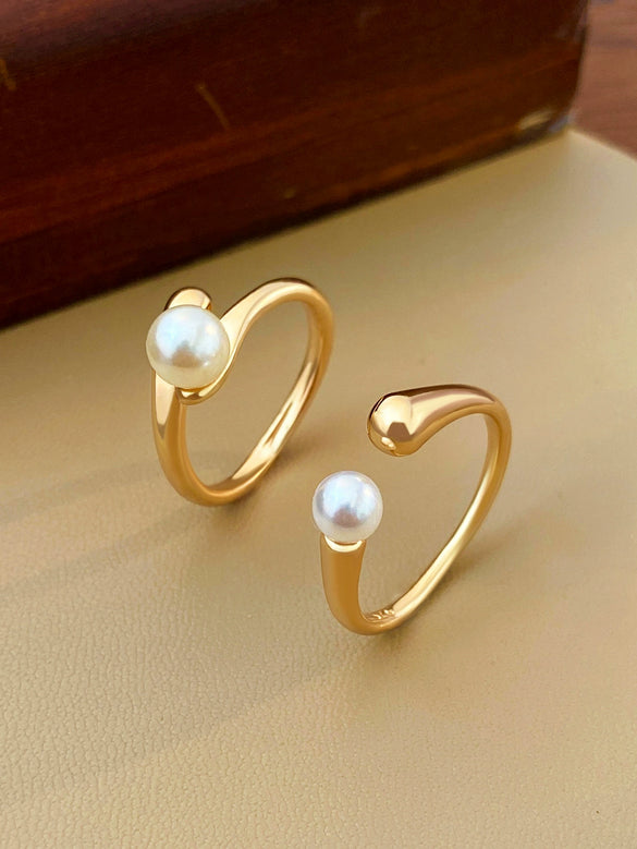 Women's Three Piece Ring Set Copper Geometric Electroplated Jewelry