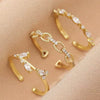 Women's Three Piece Ring Set Copper Geometric Electroplated Jewelry
