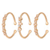 Women's Three Piece Ring Set Copper Geometric Electroplated Jewelry