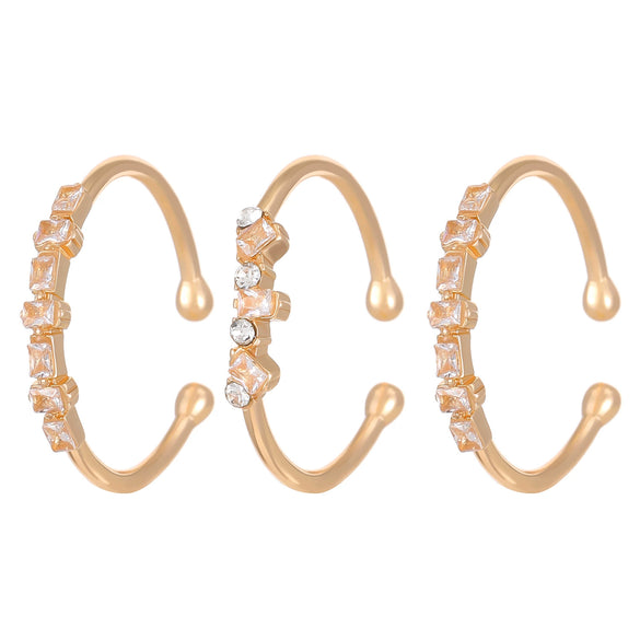 Women's Three Piece Ring Set Copper Geometric Electroplated Jewelry